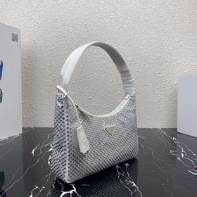 Prada Сверкающая сумка Hobo под мышку Новый номер модели： 1NE515