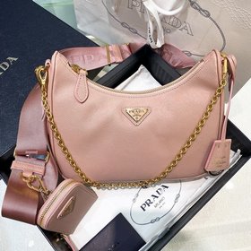 Prada Самая популярная сумка Hobo 3 в 1 (полностью из кожи) Сумка