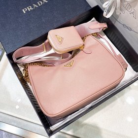 Prada Самая популярная сумка Hobo 3 в 1 (полностью из кожи) Сумка