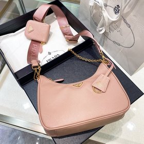 Prada Самая популярная сумка Hobo 3 в 1 (полностью из кожи) Сумка