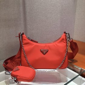 Prada с коробкой Новая модель нейлоновой сумки Hobo для ношения