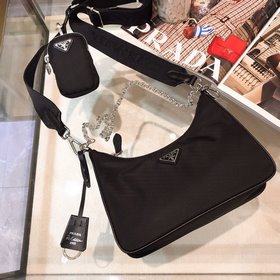 Prada с коробкой Новая модель нейлоновой сумки Hobo для ношения