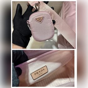 Prada Усовершенствованная сумка почтальона Модель： 1BD671 Розовы