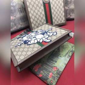 Gucci, оригинал [губы] Серия сумок Ophidia с изображением счастли