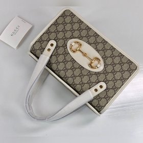 Новая модель Gucci, номер 627323, коричнево-белая, размер 27,5x17