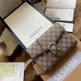 Модель Gucci： 401231 Мини-сумка с цепочкой из кожи с рельефной те