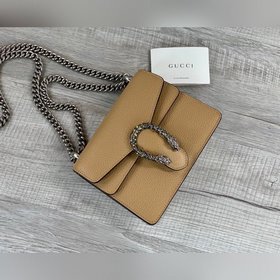 Новая модель сумки Gucci из кожи цвета абрикосового коричневого, 