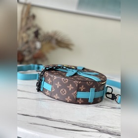 LV Артикул： M59706 Синяя сумка-диск Уникальная круглая форма и к