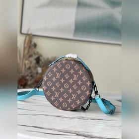 LV Артикул： M59706 Синяя сумка-диск Уникальная круглая форма и к
