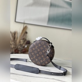 LV Артикул： M46273 Круглая сумка из парусины и элегантной кожи 