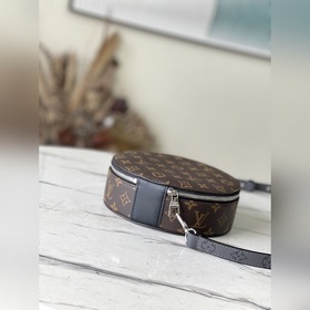 LV Артикул： M46273 Круглая сумка из парусины и элегантной кожи 
