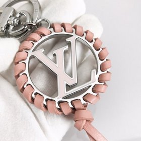 LV модель M63082 розовый аксессуар для сумки брелок Кожаная плет