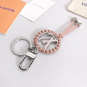 LV модель M63082 розовый аксессуар для сумки брелок Кожаная плет