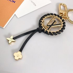 LV Модель M63082 Черный Аксессуар для сумки брелок Кожаная плете
