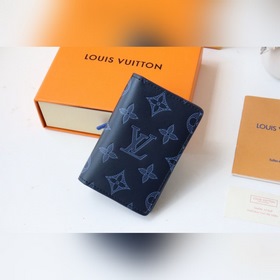 LV [Карманный держатель для карт с тиснением, синий] Артикул： N8