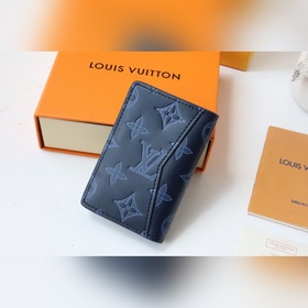 LV [Карманный держатель для карт с тиснением, синий] Артикул： N8