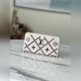 LV Артикул： M81141 (вышивка) Белый кошелек на молнии Изготовлен