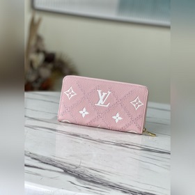 LV Артикул： M81141 (вышивка) Розовый Кошелек на молнии Материал