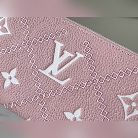 LV Артикул： M81141 (вышивка) Розовый Кошелек на молнии Материал