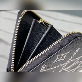 LV Артикул： M81141 (вышивка) Черный Кошелек на молнии Материал
