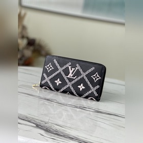 LV Артикул： M81141 (вышивка) Черный Кошелек на молнии Материал