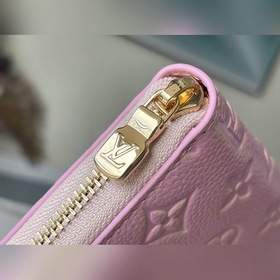 LV Артикул： M81299 Розовый кожаный кошелек с одной молнией из се