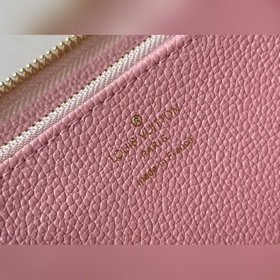 LV Артикул： M81299 Розовый кожаный кошелек с одной молнией из се