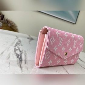 LV Артикул： M81183 Розовый Женский новый джинсовый кошелек Sarah
