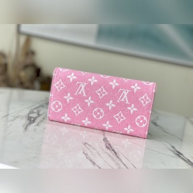 LV Артикул： M81183 Розовый Женский новый джинсовый кошелек Sarah