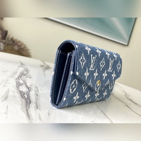 LV Артикул： M81183 Синий Женский новый джинсовый кошелек Sarah