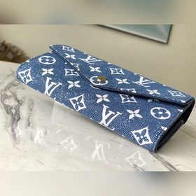 LV Артикул： M81183 Синий Женский новый джинсовый кошелек Sarah 