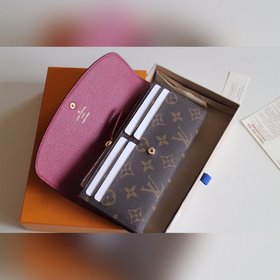 LV Модель M61289 Emilie Кошелек Изготовлен из мягкой ткани Monog