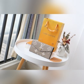 LV Артикул： 80496 Кошелек на молнии Изготовлен из двухцветной ко