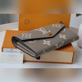 LV Артикул： 80496 Кошелек на молнии Изготовлен из двухцветной ко