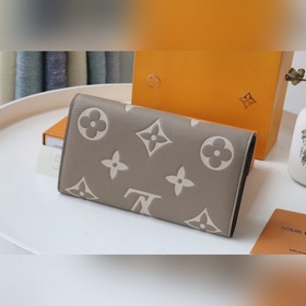 LV Артикул： 80496 Кошелек на молнии Изготовлен из двухцветной ко