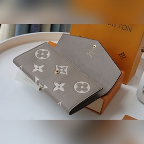 LV Артикул： 80496 Кошелек на молнии Изготовлен из двухцветной ко