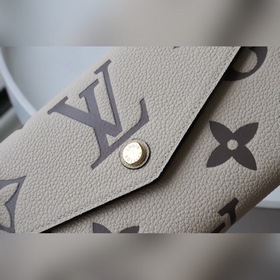 LV Артикул： 80496 Кошелек на молнии Изготовлен из двухцветной ко