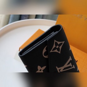 LV Артикул： 80496 Кошелек на молнии Изготовлен из двухцветной ко