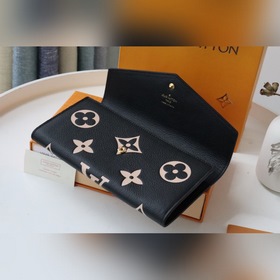LV Артикул： 80496 Кошелек на молнии Изготовлен из двухцветной ко