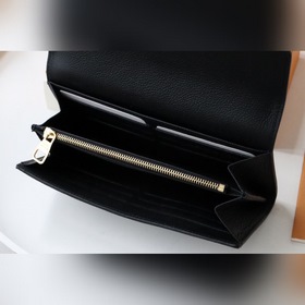 LV Артикул： 80496 Кошелек на молнии Изготовлен из двухцветной ко