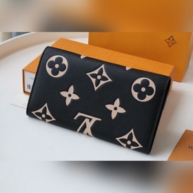 LV Артикул： 80496 Кошелек на молнии Изготовлен из двухцветной ко