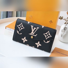 LV Артикул： 80496 Кошелек на молнии Изготовлен из двухцветной ко