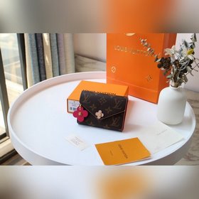 LV Emilie Короткий кошелек с тремя отделениями для купюр Модель M