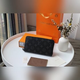 LV Модель M60017 Черный цветок Кошелек Zippy на молнии В честь тр