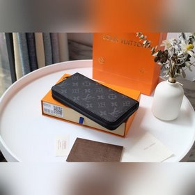 LV Модель M60017 Черный цветок Кошелек Zippy на молнии В честь тр