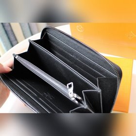 LV Модель M60017 Черный цветок Кошелек Zippy на молнии В честь тр