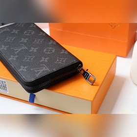 LV Модель M60017 Черный цветок Кошелек Zippy на молнии В честь тр