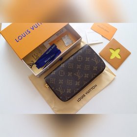 LV Двойной кошелек на молнии Модель M61723  Этот чрезвычайно пра