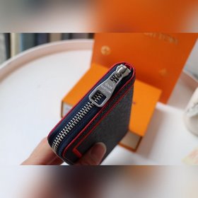 LV Модель M63095 Красный кошелек с вертикальной застежкой-молнией