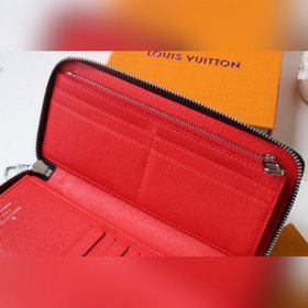 LV Модель M63095 Красный кошелек с вертикальной застежкой-молнией